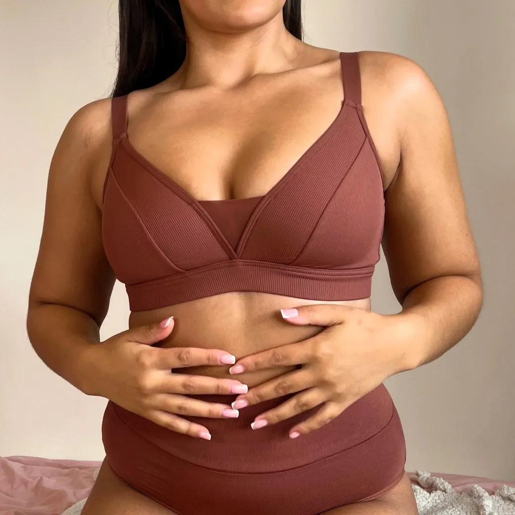 Everyday Ribbed Bra - Root Beer