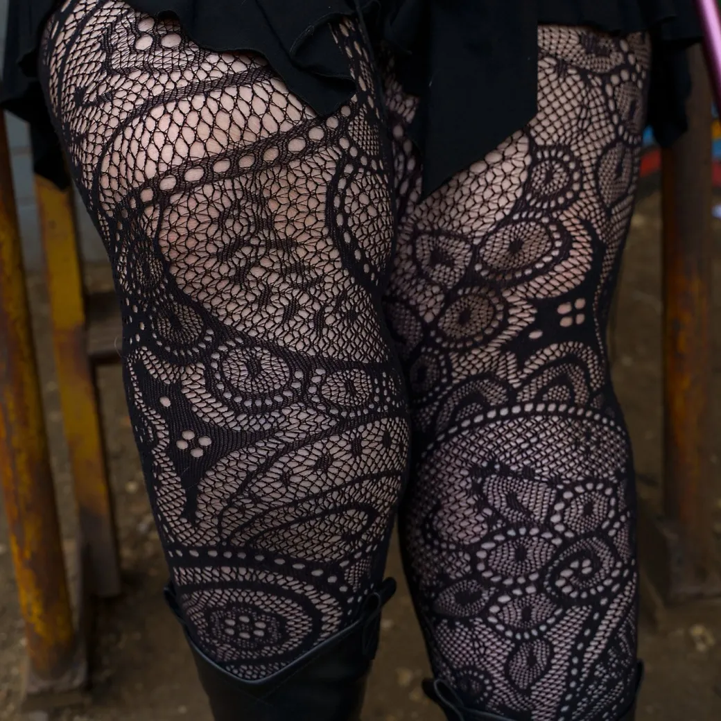 Fishnets - Botanic - Black