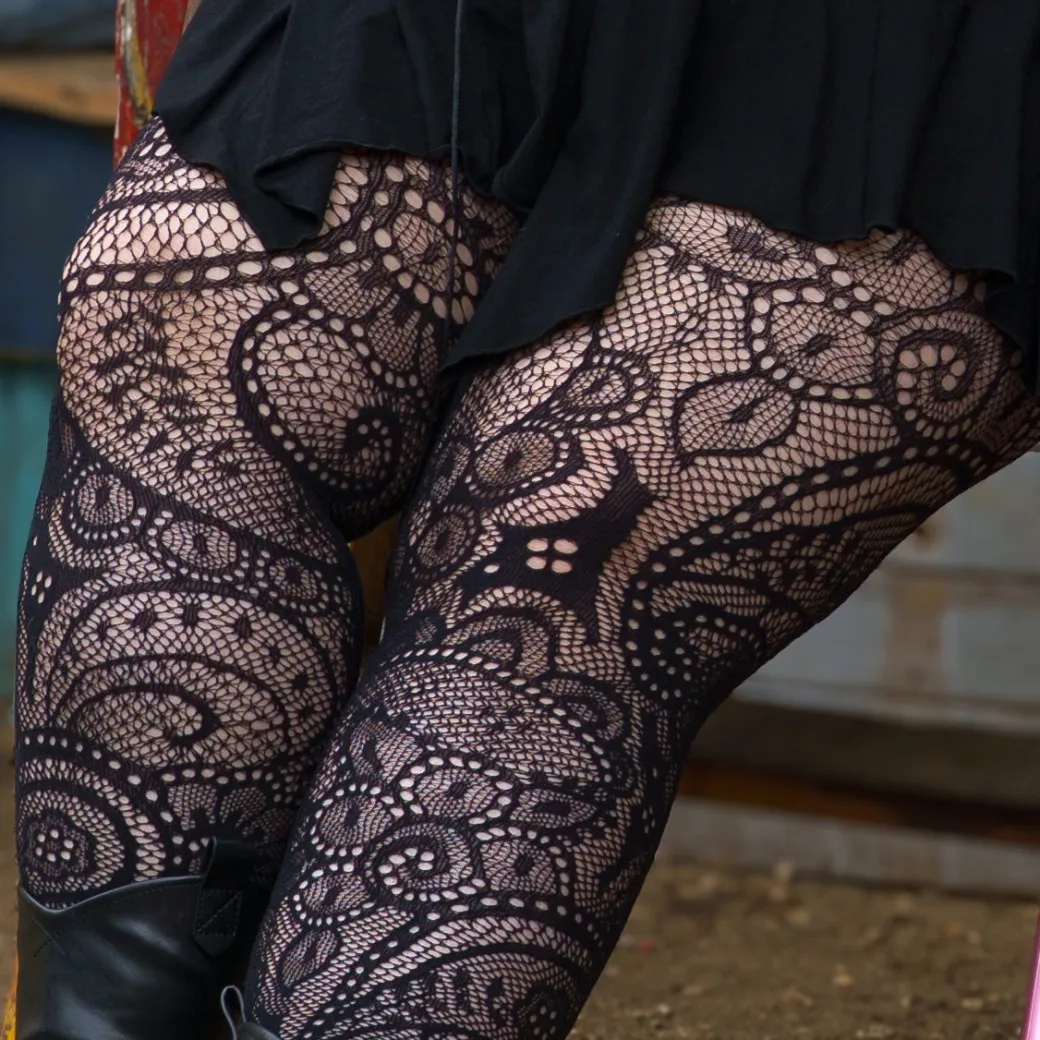 Fishnets - Botanic - Black