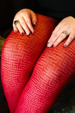 Fishnet Tights - Traditional in Red