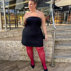 Fishnet Tights - Traditional in Red