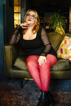 Fishnet Tights - Traditional in Red