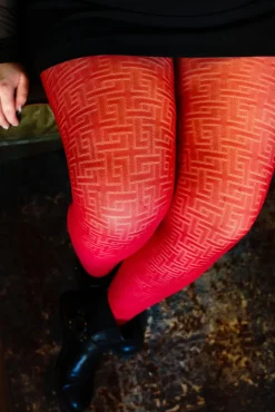 Fishnet Tights - Traditional in Red