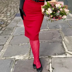 Fishnet Tights - Traditional in Red