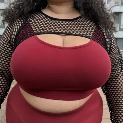 Fishnet Top - Alanis - Wine
