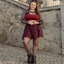 Fishnet Top - Alanis - Wine