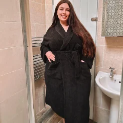 Floof Bath Robe - Black