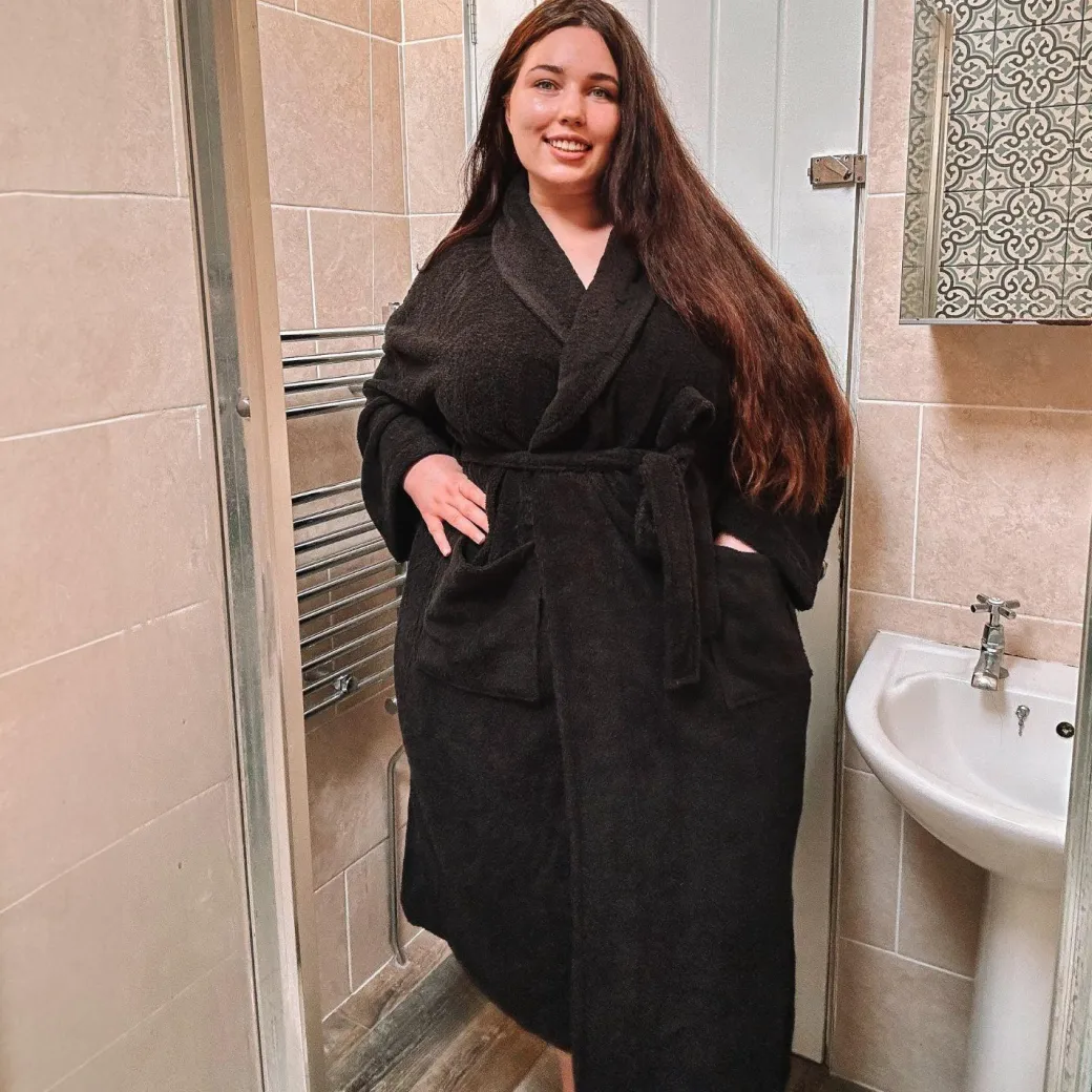 Floof Bath Robe - Black