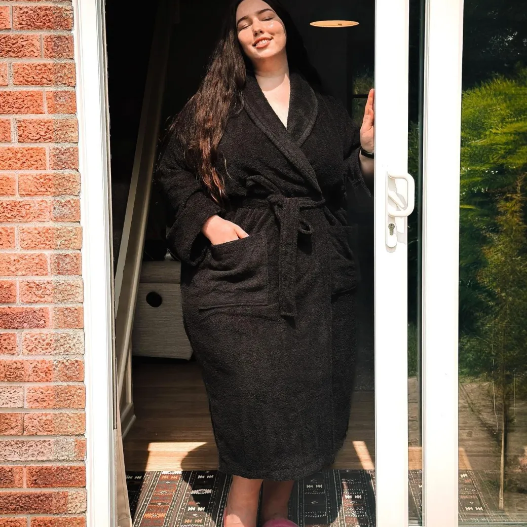 Floof Bath Robe - Black