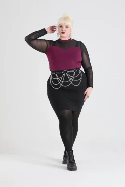 Florence Mesh Sleeve Top - Cherry