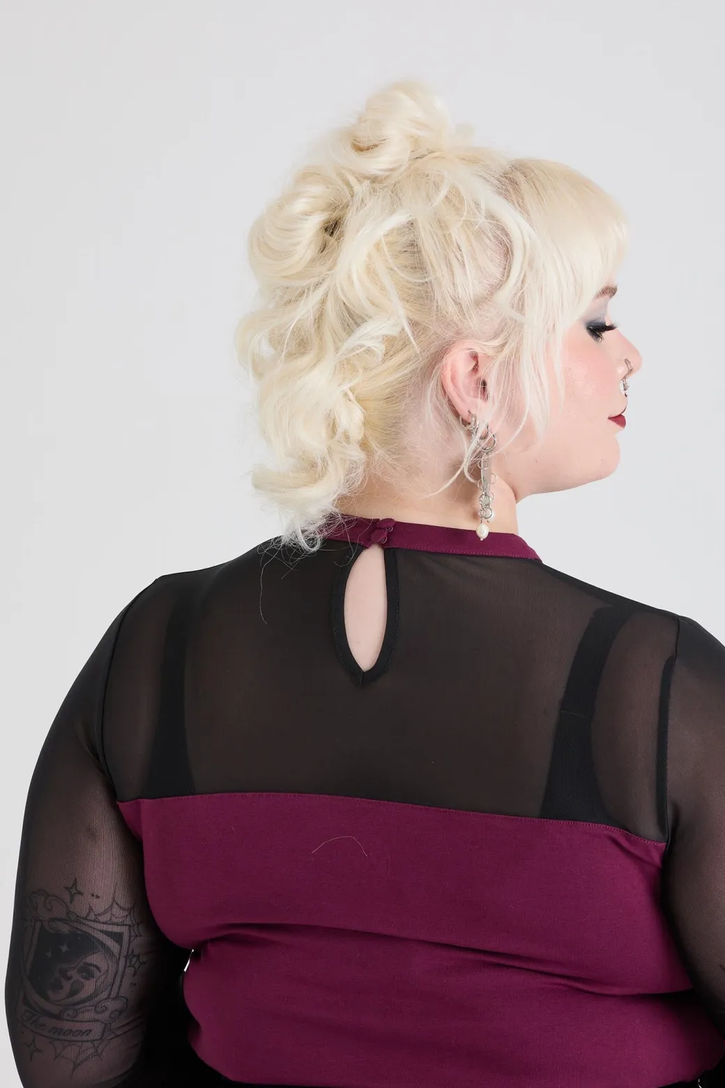 Florence Mesh Sleeve Top - Cherry