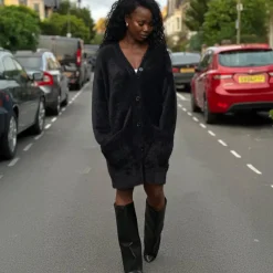 Fluffy Cardigan - Black