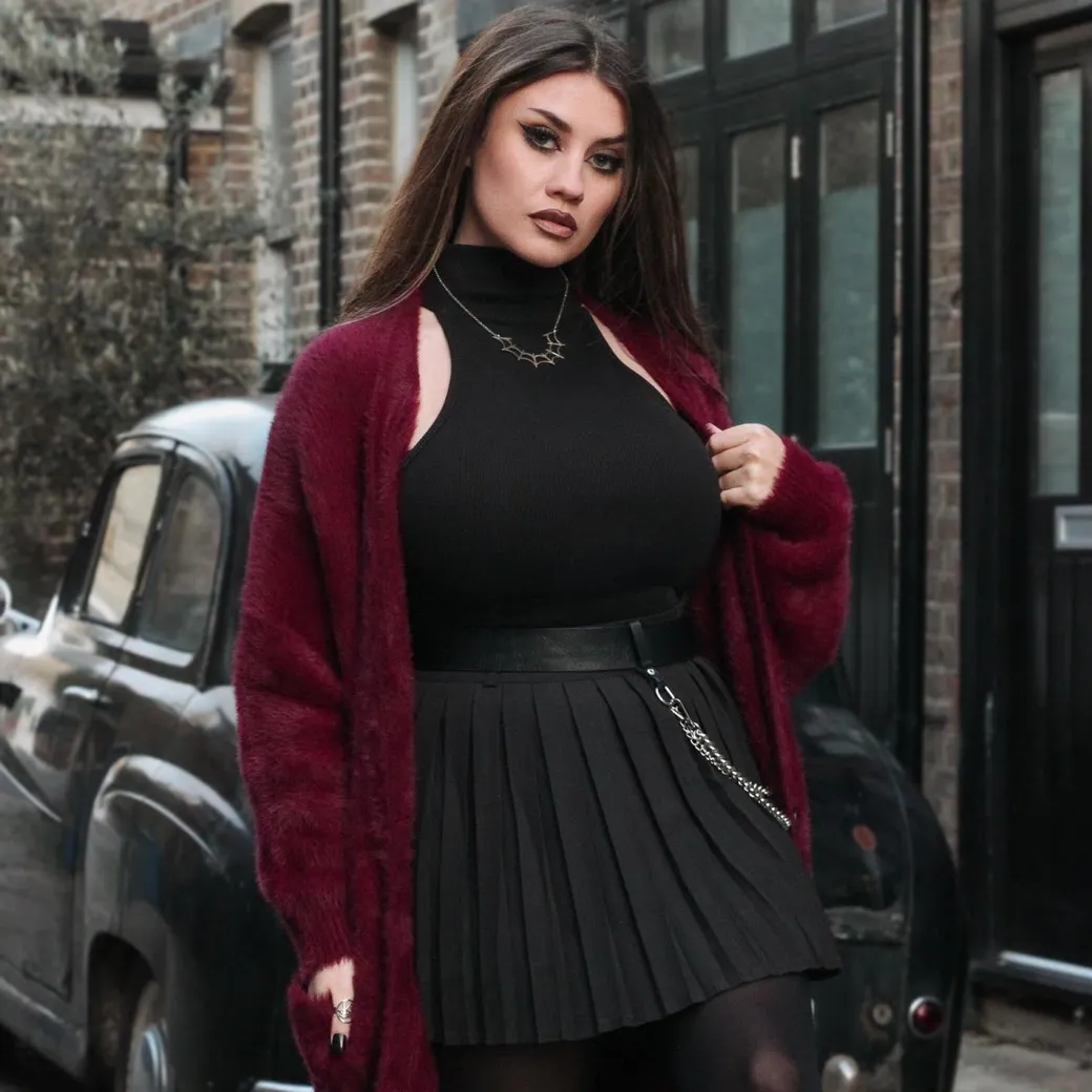 Fluffy Cardigan - Cherry