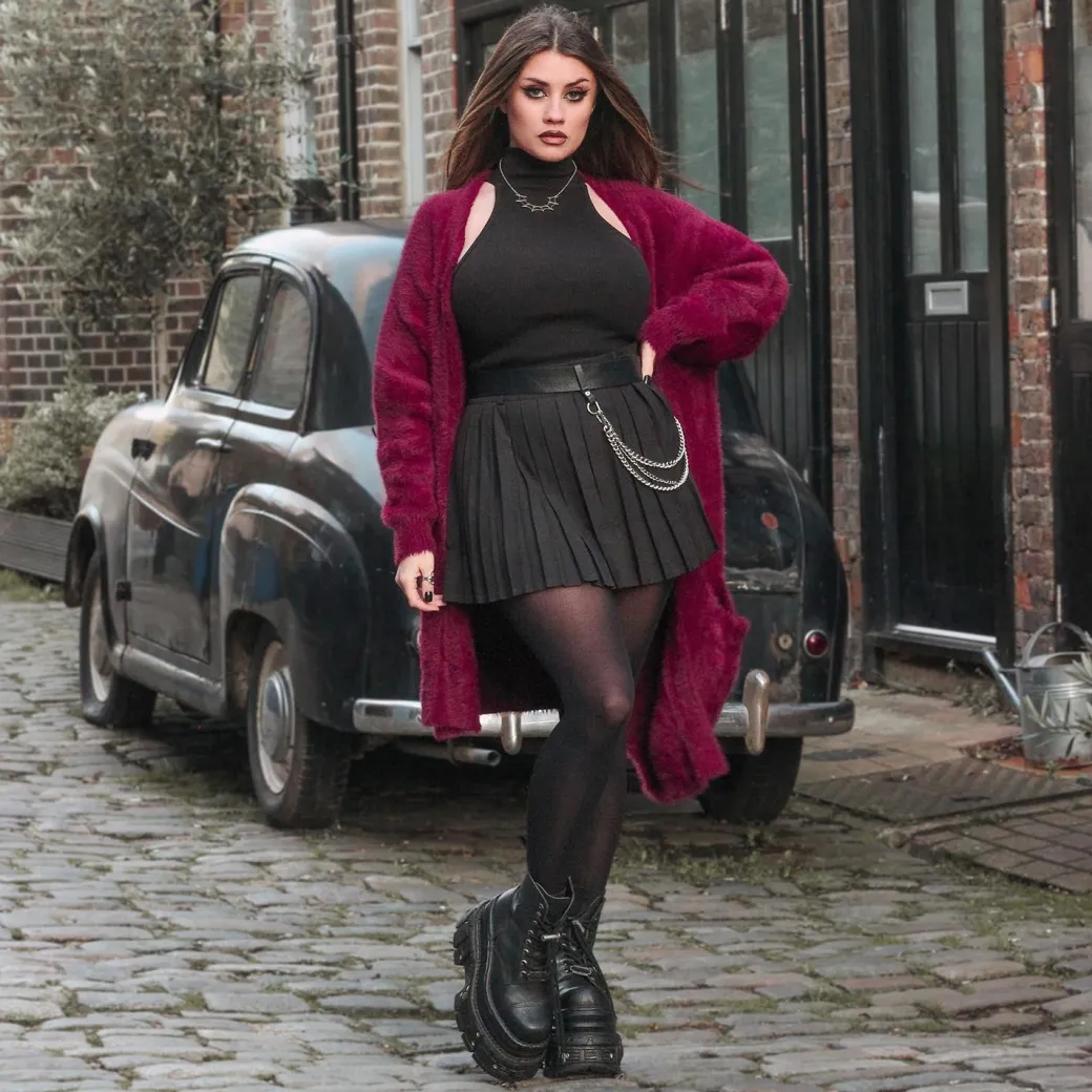 Fluffy Cardigan - Cherry