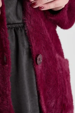 Fluffy Cardigan - Cherry