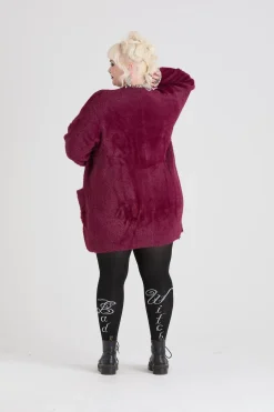 Fluffy Cardigan - Cherry