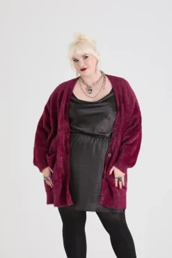 Fluffy Cardigan - Cherry