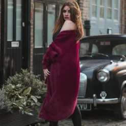 Fluffy Cardigan - Cherry