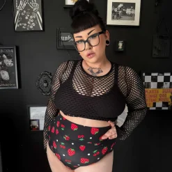 Fruity Super High Waist Knickers - Black