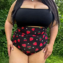 Fruity Super High Waist Knickers - Black