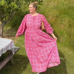 Gabriela Cotton Maxi Dress - Pink Pearl