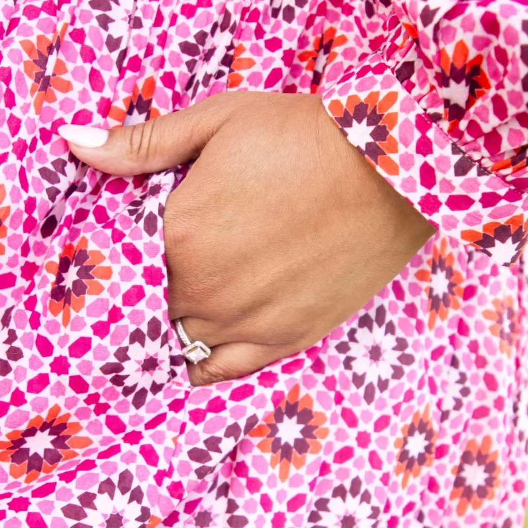 Gabriela Cotton Maxi Dress - Pink Pearl