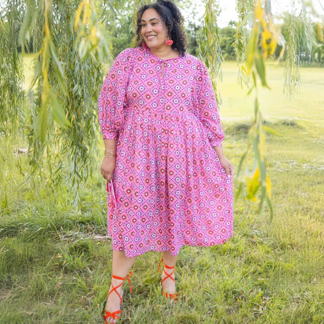 Gabriela Cotton Maxi Dress - Pink Pearl