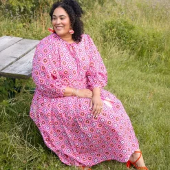 Gabriela Cotton Maxi Dress - Pink Pearl