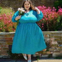 Gabriela Cotton Maxi Dress - Teal City