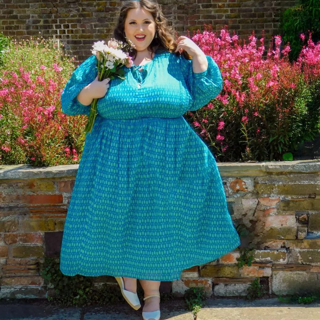 Gabriela Cotton Maxi Dress - Teal City