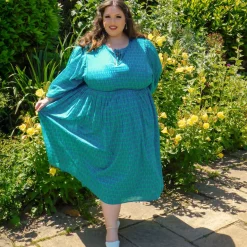 Gabriela Cotton Maxi Dress - Teal City