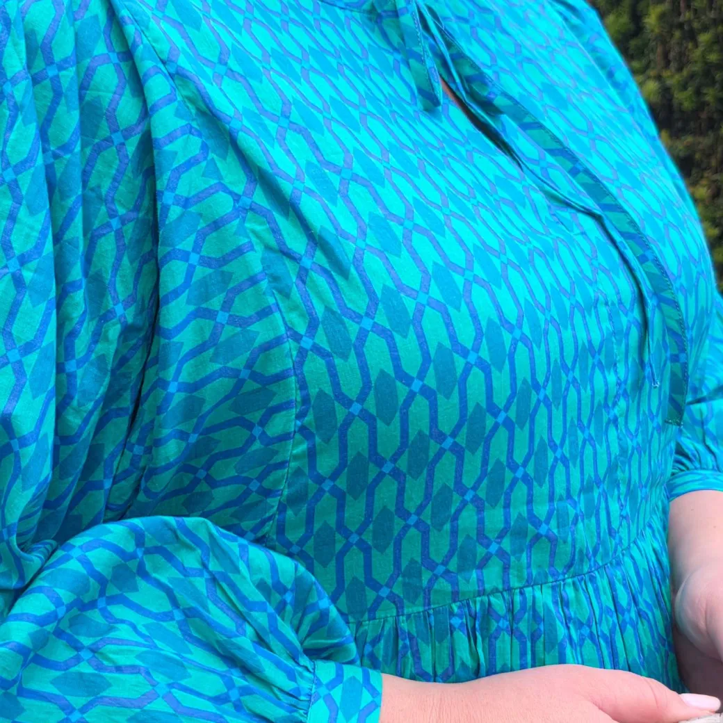 Gabriela Cotton Maxi Dress - Teal City