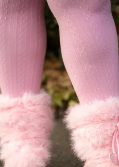 Grannies Cable Knit Wool Tights V2 - Piglet