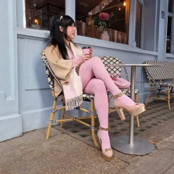 Grannies Cable Knit Wool Tights V2 - Piglet