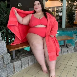 Hasta La Vista Rib Bikini Bottoms - Coral