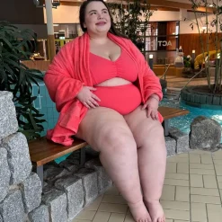 Hasta La Vista Rib Bikini Bottoms - Coral
