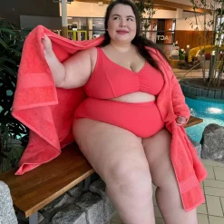 Hasta La Vista Rib Bikini Bottoms - Coral