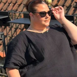 Ida Cotton Gauze T-Shirt - Black
