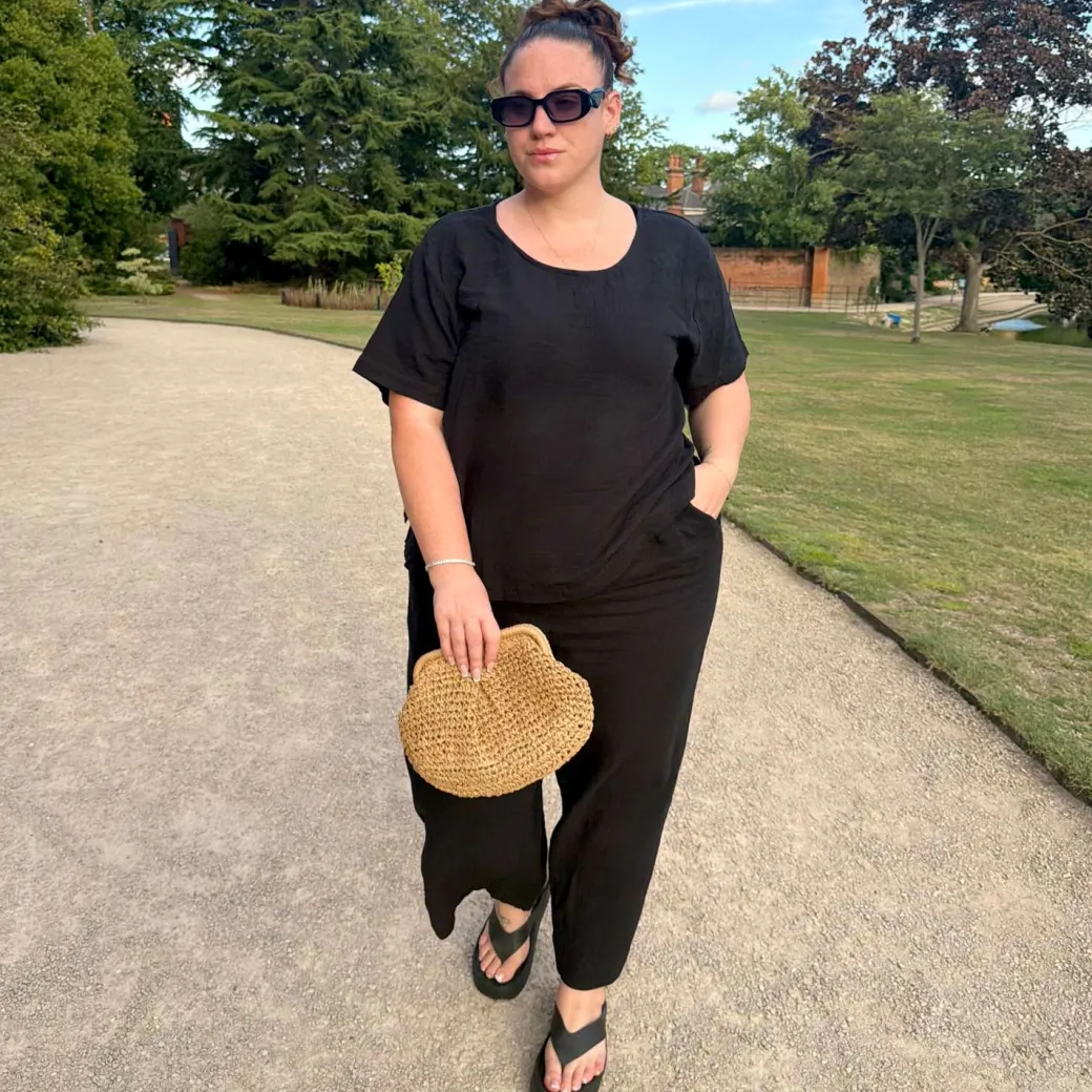 Ida Cotton Gauze T-Shirt - Black