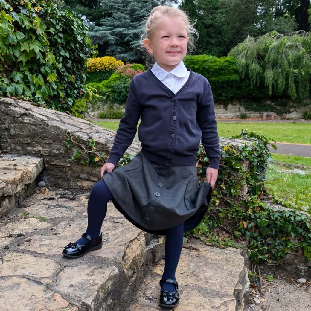Kids Cotton Tights - Navy
