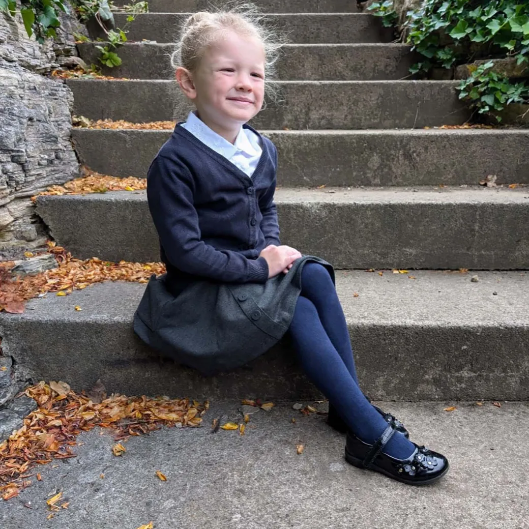 Kids Cotton Tights - Navy