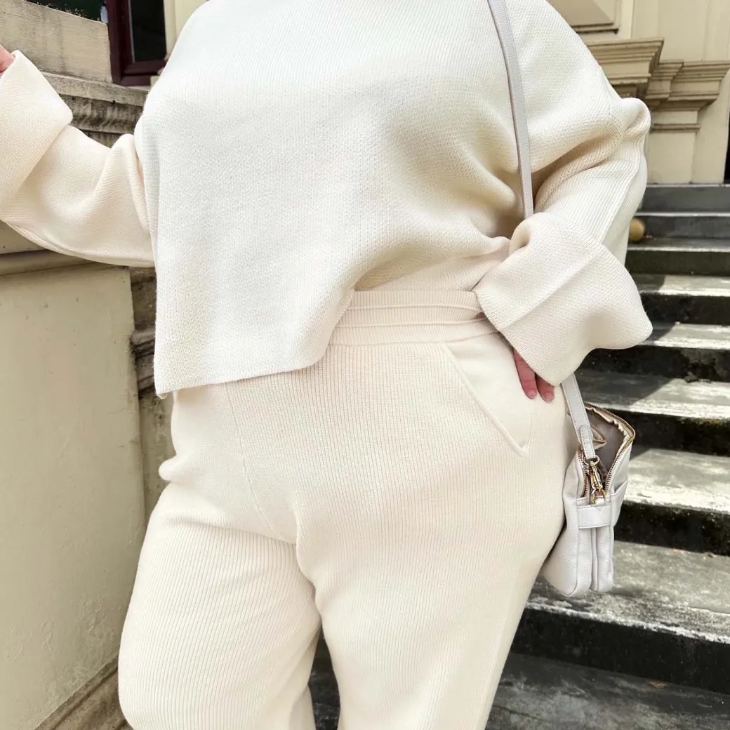 Knit Cropped Jumper - Oatmeal
