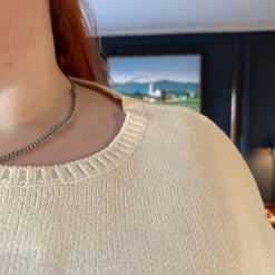 Knit Cropped Jumper - Oatmeal