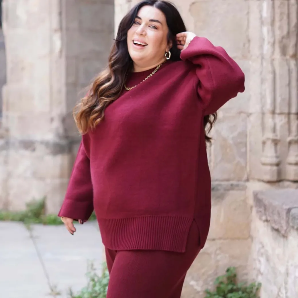 Knit Longline Jumper - Roast