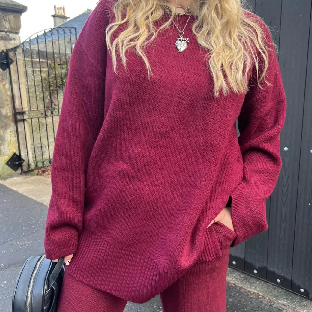Knit Longline Jumper - Roast