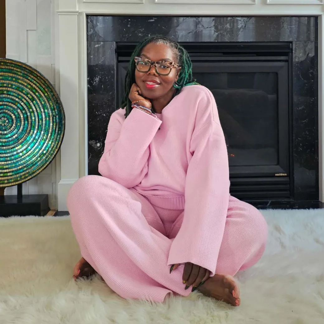 Knit Rib Wide Leg Trousers - Pétale de Rose