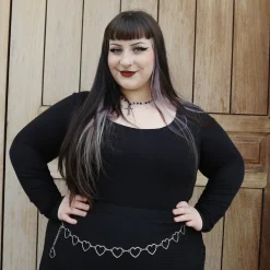 Long Sleeve Cotton Bodysuit - Black