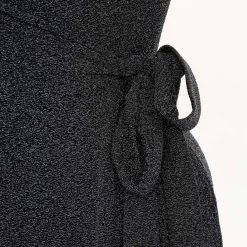 Lurex Wrap Dress - Black