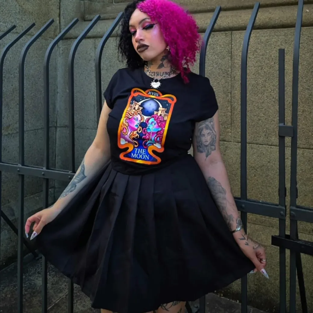 Major Arcana Baby Tee - XVIII The Moon