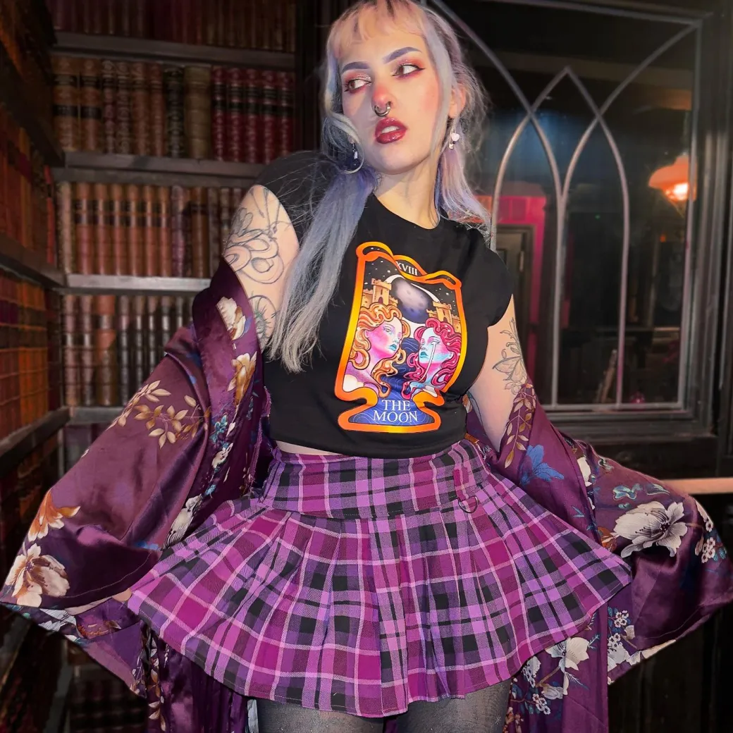 Major Arcana Baby Tee - XVIII The Moon